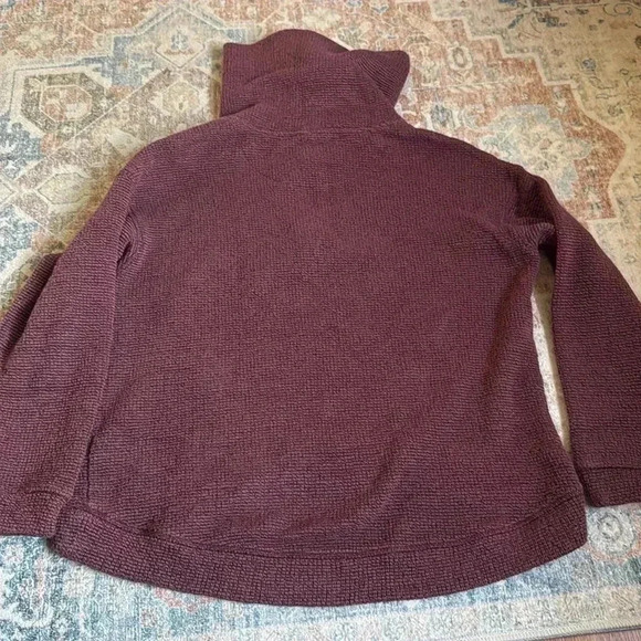 Sweaty Betty restful Boucle Waffle Knit Burgundy Half Zip Long Sleeve - Picture 5 of 9